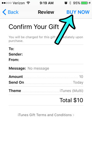 buy itunes gift card on iphone