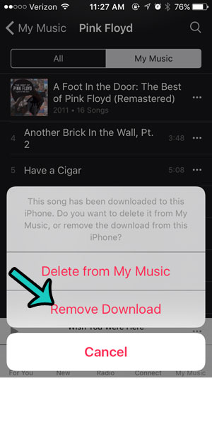 how to delete a song on an iphone 5